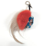 FENDI charm Monster back charm Rabbit fur Red Red unisex Used