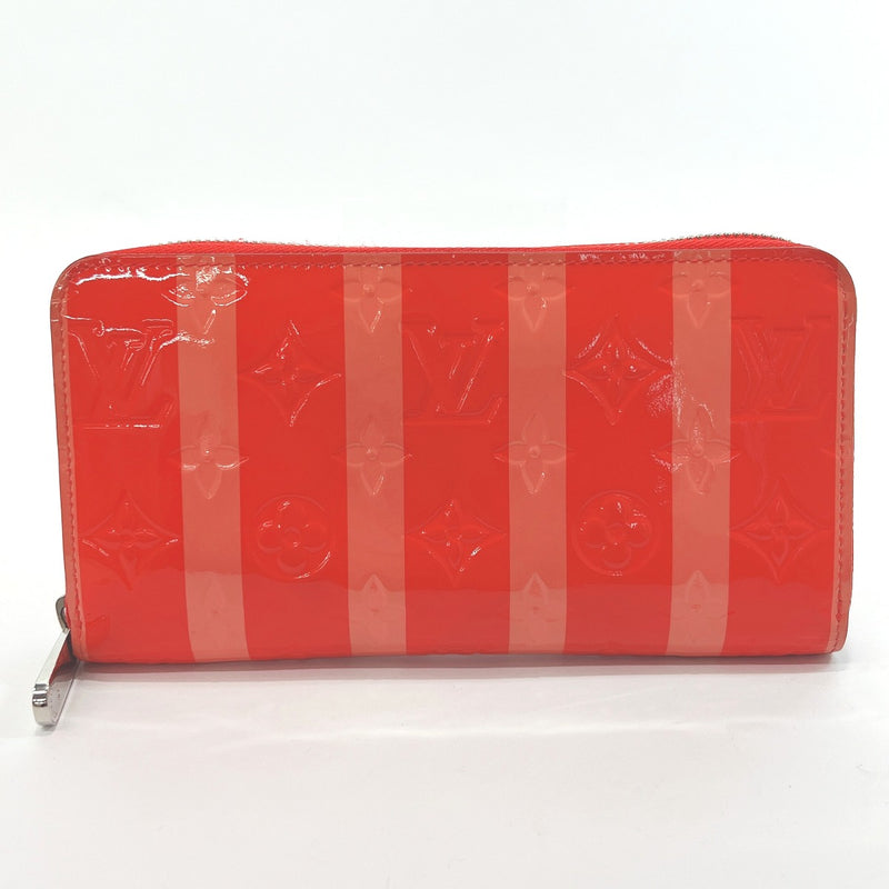 LOUIS VUITTON purse M58036 Zippy wallet Vernis Rayeur Monogram Vernis Red Red Women Used