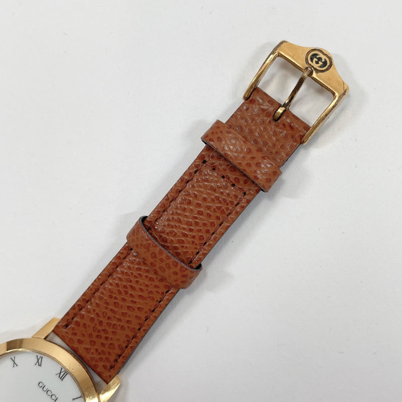 GUCCI Watches 2200M Gold Plated/leather gold gold Women Used