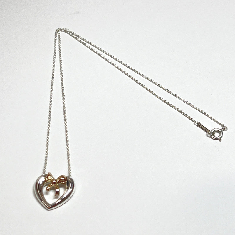 TIFFANY&Co. Necklace Heart ribbon El Saperetti Silver925/K18 Gold Silver Silver Women Used