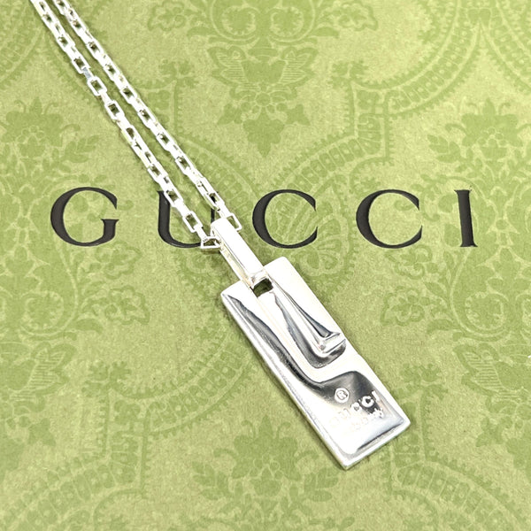 GUCCI Necklace plate G motif Silver925 Silver unisex Used