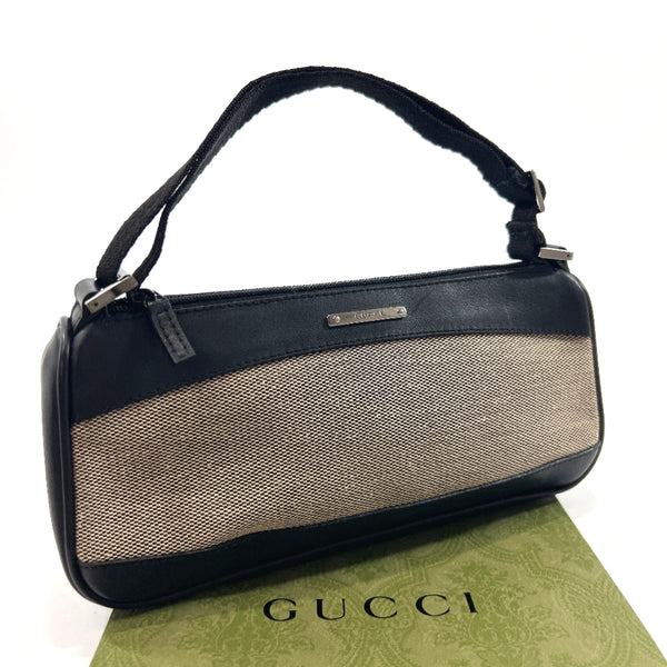 GUCCI Handbag 92820 canvas/leather Black Black Women Used