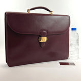 CARTIER Business bag Must Line leather Bordeaux mens Used