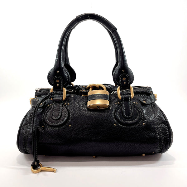 Chloe Handbag 03-09-51-5276 Paddington leather Black Women Used