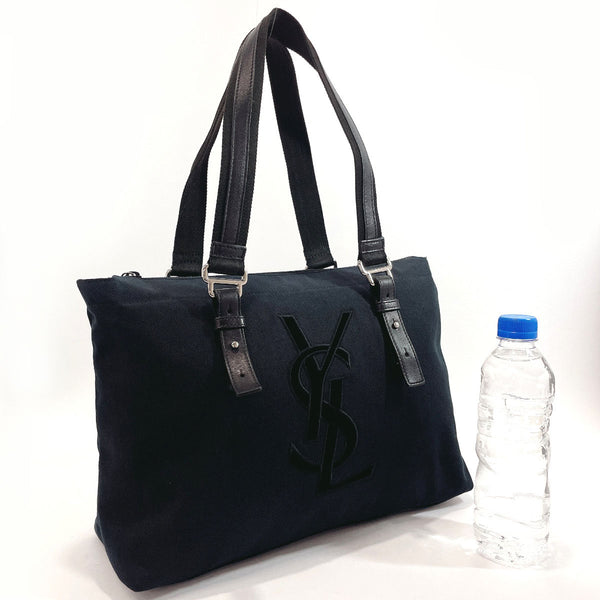 Yves Saint Laurent rive gauche Tote Bag canvas/leather Black Women Used