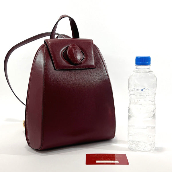 CARTIER Backpack Daypack Must Line leather Bordeaux Women Used