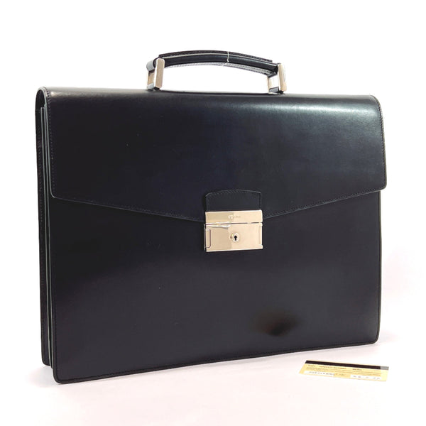 PRADA Business bag V353 Briefcase leather Black mens Used