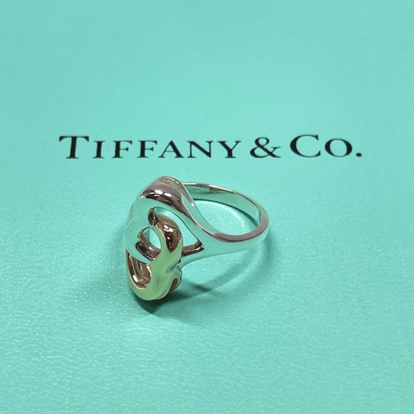 TIFFANY&Co. Ring Double heart combination Silver925/K14 Gold #11(JP Size) Silver Silver Women Used