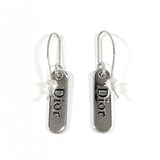 Dior earring with logo metal Silver Women Used