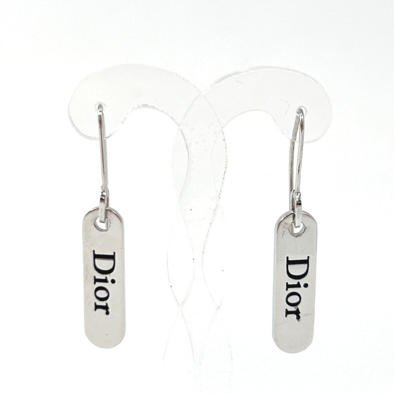 Dior earring with logo metal Silver Women Used