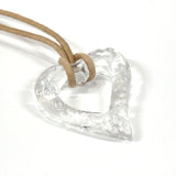 Baccarat Necklace Open heart crystal clear Women Used