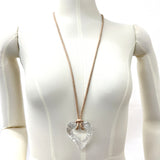 Baccarat Necklace Open heart crystal clear Women Used