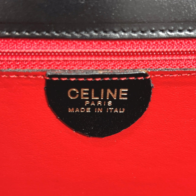 CELINE Handbag leather Black Women Used