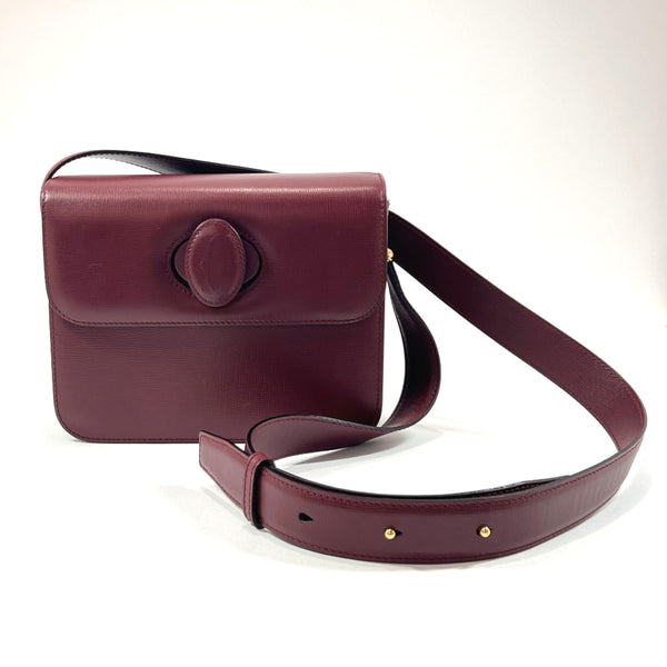 CARTIER Shoulder Bag Must Line one belt leather Bordeaux Women