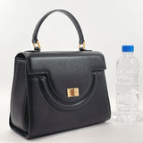 BALLY Handbag Kelly type leather Black Women Used
