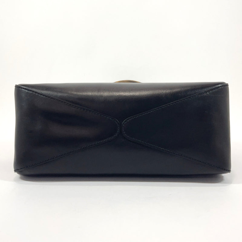 GUCCI Handbag 106237 Wood handle leather/Wood Black Women Used