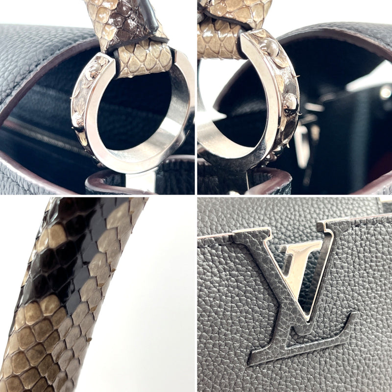 Louis Vuitton Black Capucines MM with Python Handle