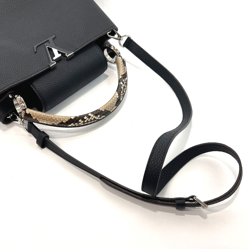 LOUIS VUITTON Handbag N91659 Capsine MM Taurillon Clemence/Python Blac –