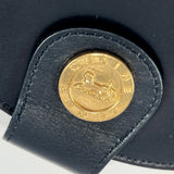 CELINE wallet leather Navy Women Used