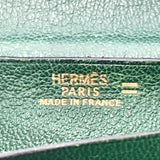 HERMES purse bearn Lizard green 〇UCarved seal Women Used