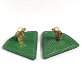 HERMES Earring Triangle Courchevel green Women Used
