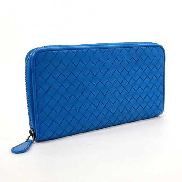 BOTTEGAVENETA purse Zip Around Intrecciato leather blue mens Used