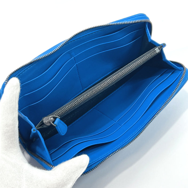 BOTTEGAVENETA purse Zip Around Intrecciato leather blue mens Used