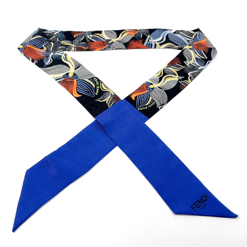 FENDI scarf Rappie Twilly silk blue Women Used