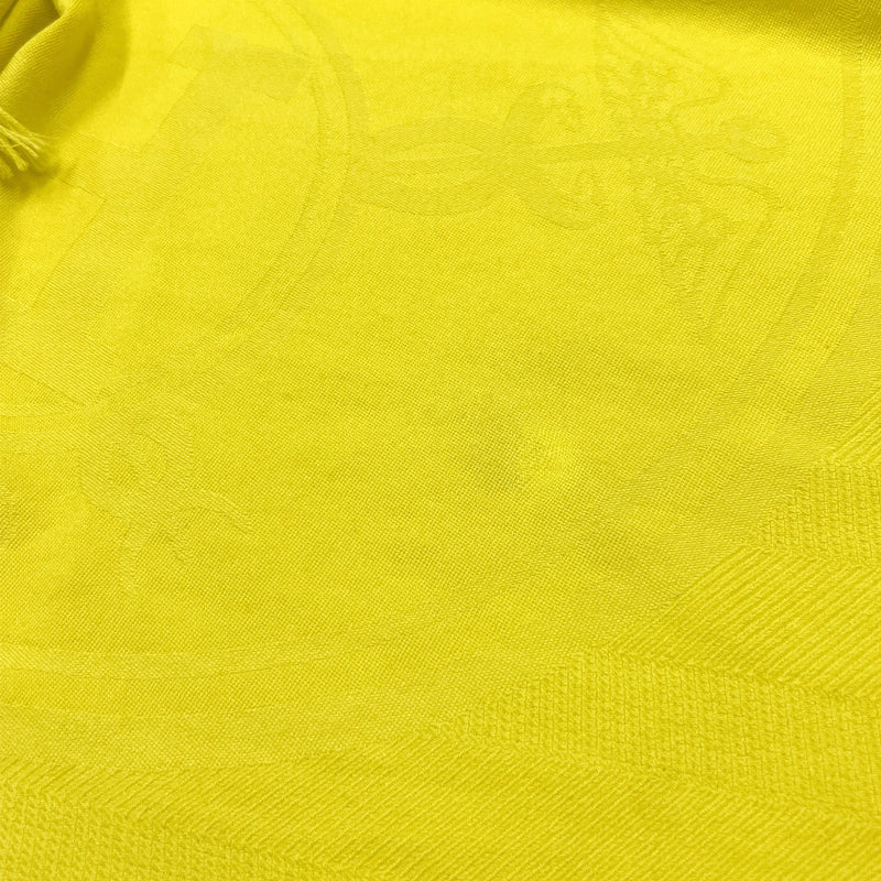 HERMES Stall oversized shawl logo New Libris Ka Stains/silk yellow Women Used