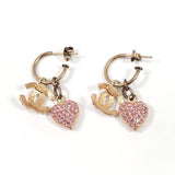 CHANEL earring COCO Mark Heart metal/Rhinestone gold gold Women Used