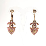 CHANEL earring COCO Mark Heart metal/Rhinestone gold gold Women Used