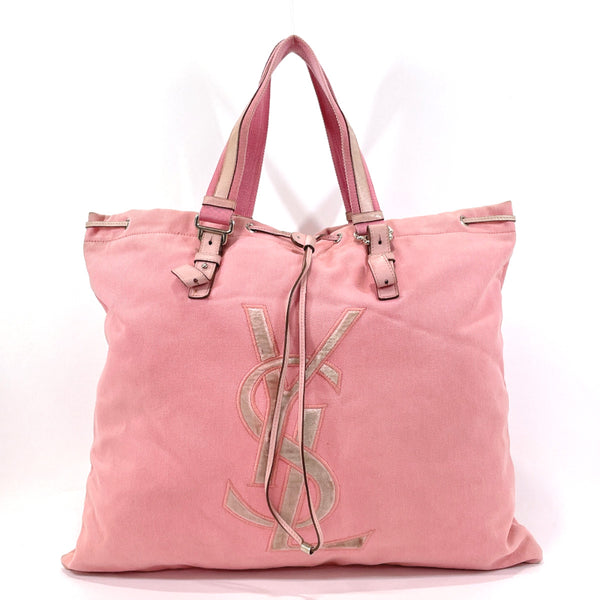 Yves Saint Laurent rive gauche Tote Bag canvas/ pink Women Used