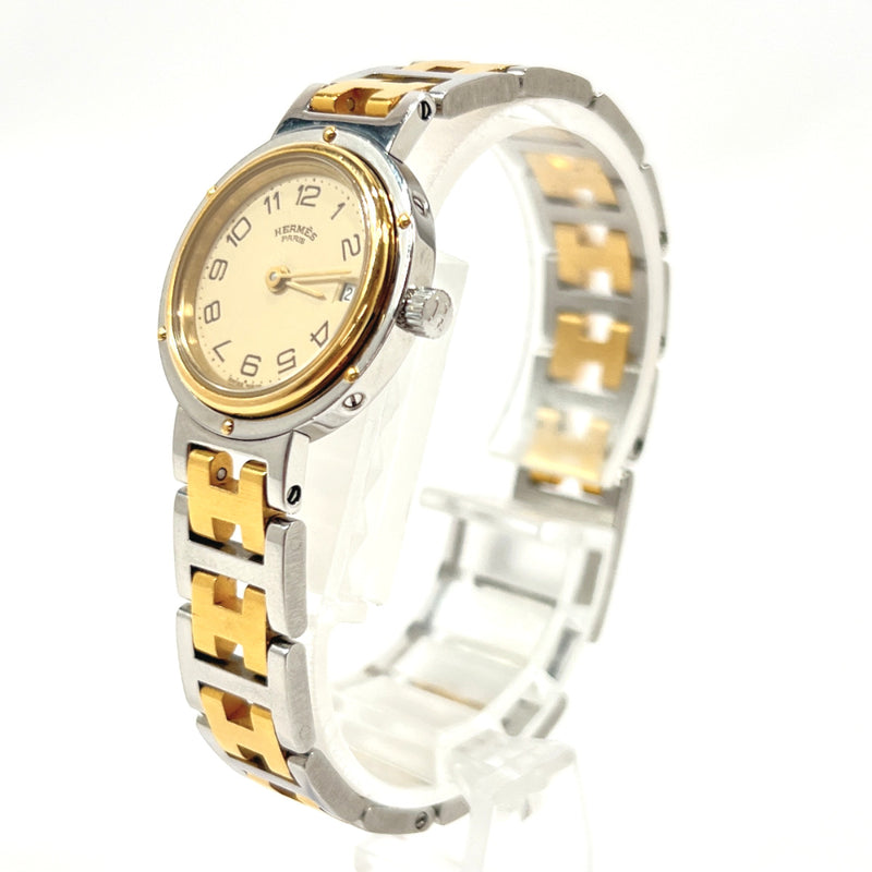 HERMES Watches Clipper Stainless Steel/Stainless Steel gold gold Women Used