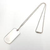 Secondhand Gucci Dog Tag Chain Plate Necklace Silver 925 Used NO BOX