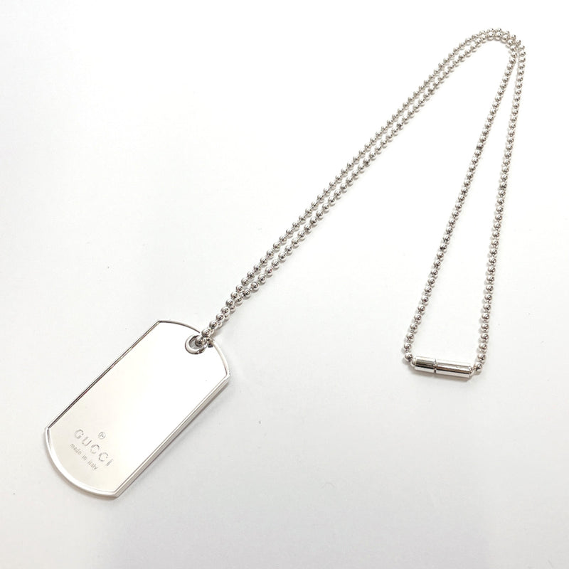 GUCCI Necklace Dog tag Ball chain Silver925 Silver unisex Used