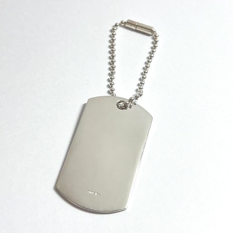Secondhand Gucci Dog Tag Chain Plate Necklace Silver 925 Used NO