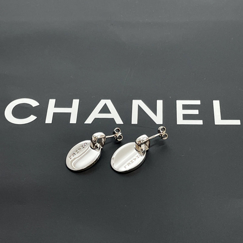 CHANEL earring Logo plate Silver925 Silver Women Used
