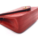 CHANEL Shoulder Bag Matelasse ChainShoulder lambskin Red Women Used