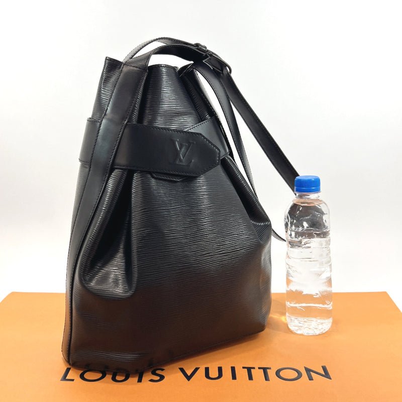LOUIS VUITTON Saint Michel Monogram Epi Leather Shoulder Bag Black