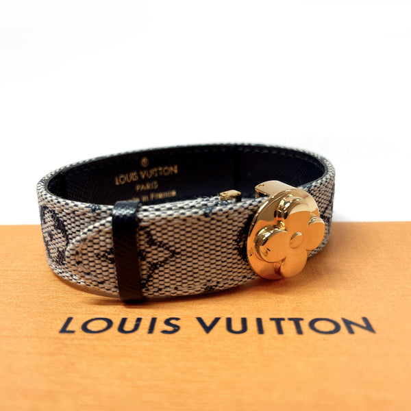 LOUIS VUITTON bracelet M64540 Good Luck Monogram mini canvas Navy Women Used