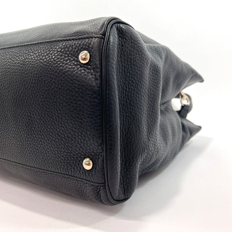 GUCCI Handbag 323658 Bamboo 2way leather Black Women Used
