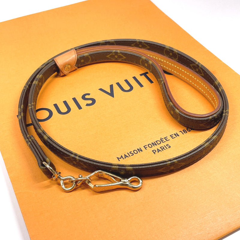 Louis Vuitton Lead Monogram Les Baxter MM M58056 Dog Leash Brown Gold  Hardware