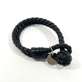 BOTTEGAVENETA bracelet Intrecciato leather Black unisex Used