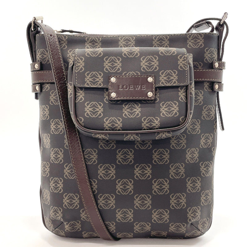 LOEWE Shoulder Bag 304.80.003 anagram PVC/leather Dark brown Women
