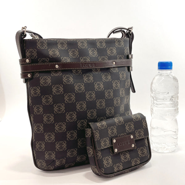 LOEWE Shoulder Bag 304.80.003 anagram PVC/leather Dark brown Women Used