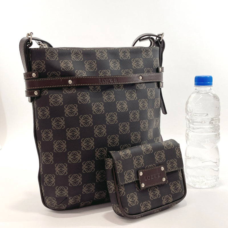 LOEWE Shoulder Bag 304.80.003 anagram PVC/leather Dark brown Women