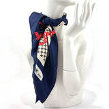 CELINE scarf Macadam Horsebit silk Navy Navy Women Used
