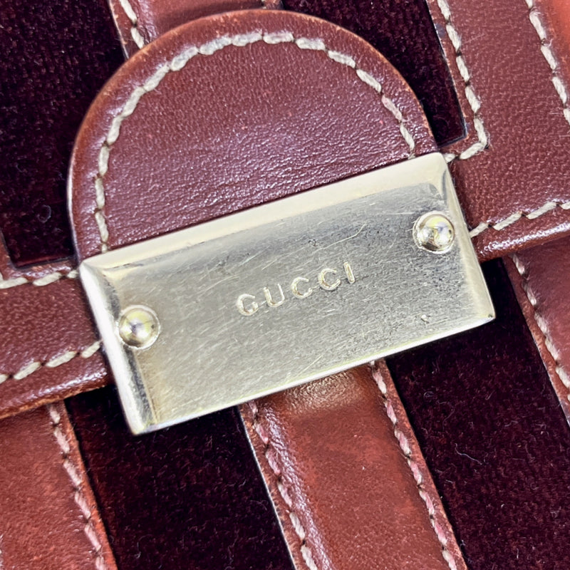 GUCCI wallet 150673 Sima leather/Suede Bordeaux unisex Used
