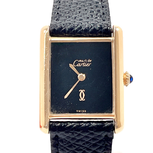 CARTIER Watches 725 G10M Must tank vintage Stainless Steel/leather gold gold Women Used