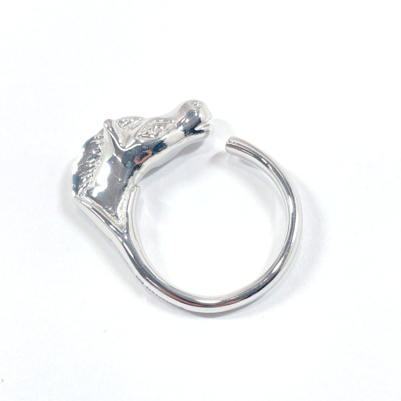HERMES Ring Cheval Horse Silver #10(JP Size) Silver Women Used